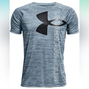 Under‎ Armour Boys' Tech Split Logo Hybrid Short-Sleeve T-Shirt YXS